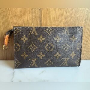 LOUIS VUITTON Monogram Mini Zip Pouch w/ D-Ring Made in France